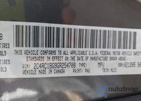 2016 Chrysler Town & Country Touring z USA, uszkodzony, nr VIN 2C4RC1BG9GR254708